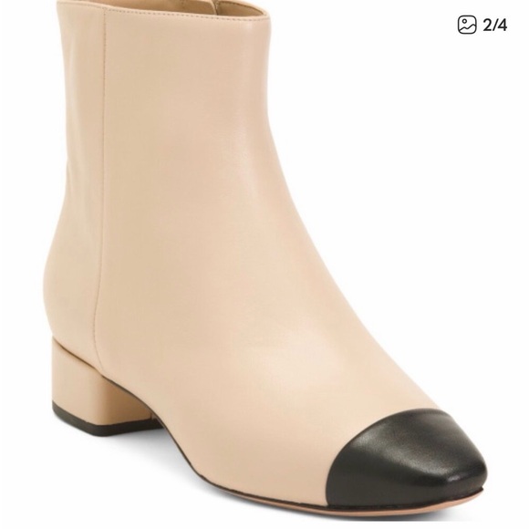 Veronica Beard Two-Tone Ankle Boots in Beige and Black - Cecile Booties - Picture 3 of 8